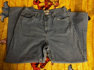 L.L. Bean Original Fit women's Blue Denim Straight Jeans 100% Cotton 