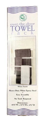 Creative Bath Over-The-Door Towel Rack 18.5”x21.5”x4.5” White Finish - Image 1 of 2
