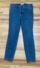 Free People Women's 27 Blue Jeans Denim Cotton Skinny Leg Medium Wash Stretch