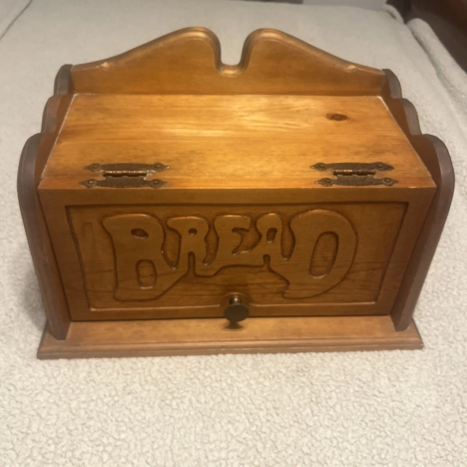 Vintage Wooden Bread Box Inscription Shabby Chic
Opens in a new window or tab