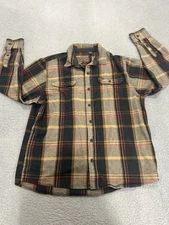 Orvis Flannel Shirt Men’s XL Brown Plaid Heavy Cotton Outdoor Lumberjack Shacket