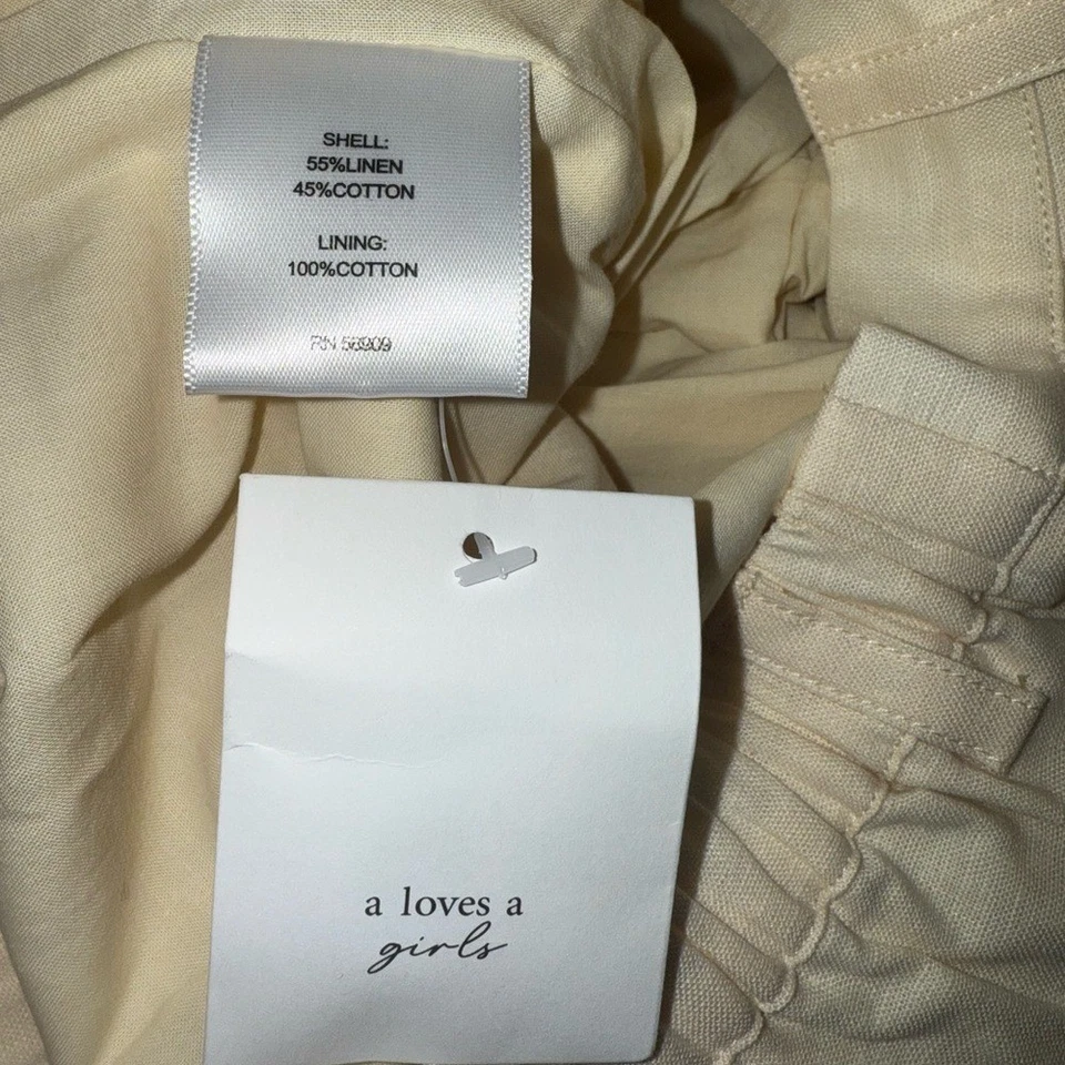 A loves a girls trouser style linen blend tan pant sz 6 preppy lightweight - Image 4 of 4