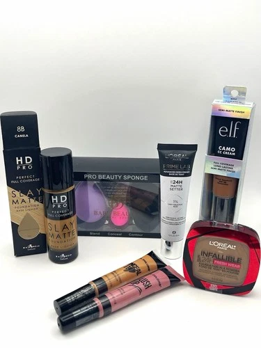 Mixed Makeup Bundle L’Oréal e.l.f. HD Pro Foundation Primer Powder Blush - product listing photo