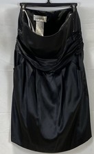 Davids Bridal Womens Black Solid Strapless Dress Size 16 Formal Satin