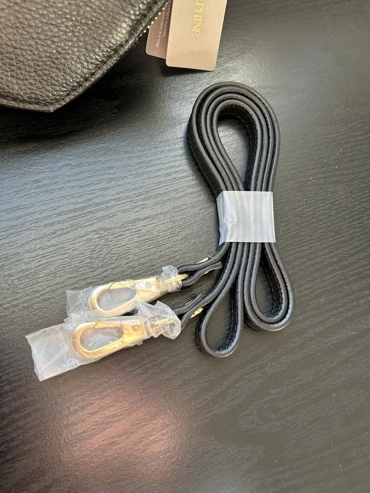 Bolso Bandolera Ora Delphine Corazón Bolso sin asas Negro Raro Nuevo Con Etiquetas Cuero Foto 3 de 4