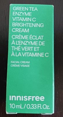 INNISFREE GREEN TEA VITAMIN C BRIGHTENING CREAM .33 fl oz TRAVEL SIZE NEW NIB