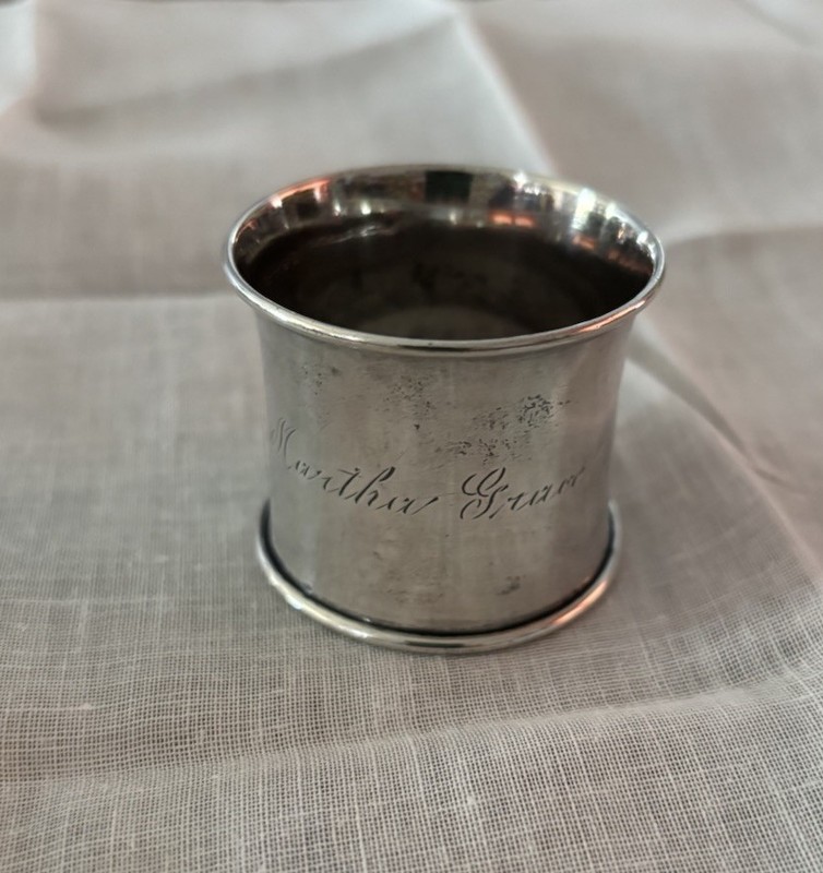 Vintage Engraved Sterling Silver Napkin Ring