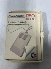 COMMODORE 1350 MOUSE WITH IN ORIGINAL BOX  -  UNTESTED ESTATE FIND