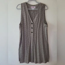 Maggy London Y2K 90s Casual Boho Sleeveless Floral Long Split Hem Vest Top 10