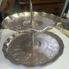 Aluminum 2 Tier,  Handle Tray, Great Sheen, 7”1/2, Tall,