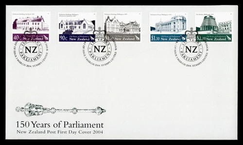 DR WHO 2004 NEW ZEALAND FDC PARLIAMENT ANIV COMBO $2 M79772