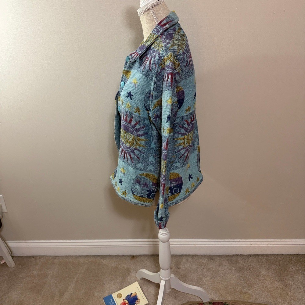 Sun & Moon Celestial Patterned Button Front Jacke… - image 10