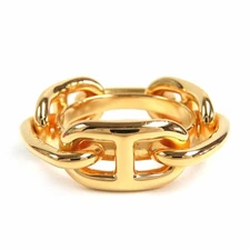 RARE HERMES    beautiful HERMES Lucade Cha ne d Ancre Scarf Ring Gold with box v