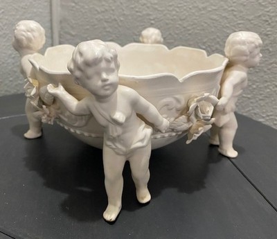 Cherub Bisque Porcelain German bowl unpainted