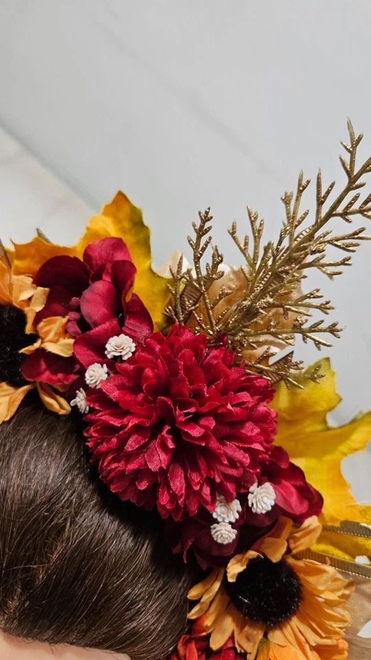 Sunflower headdress Large flower crown Summer flower crown Boho festival crown - Image 3 of 4