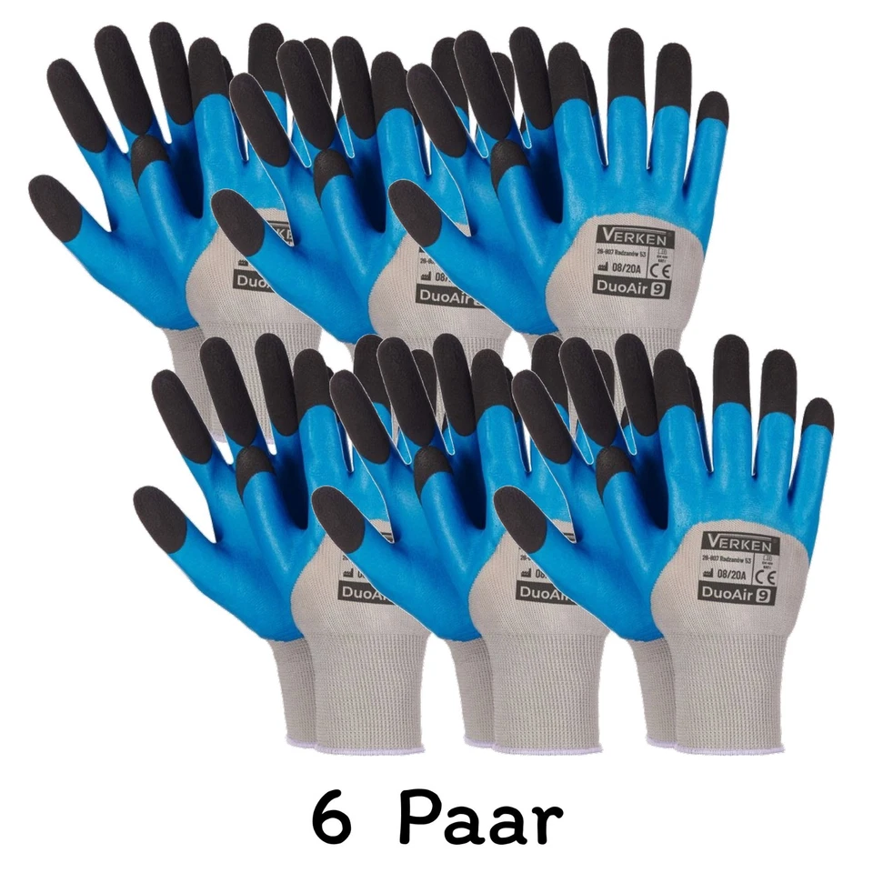 6 Paar Arbeitshandschuhe Montagehandschuhe Latex Gr 9 L Schutzhandschuhe