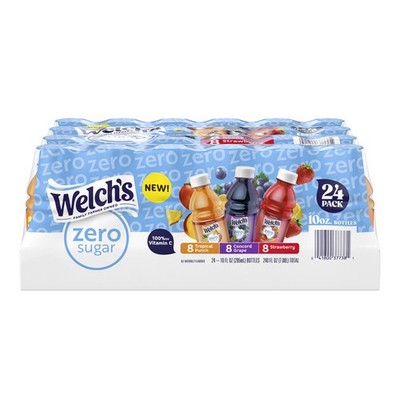 Welch's Zero Sugar Drink Variety Pack 10 fl oz Bottles (24 Count) Tropical Punch