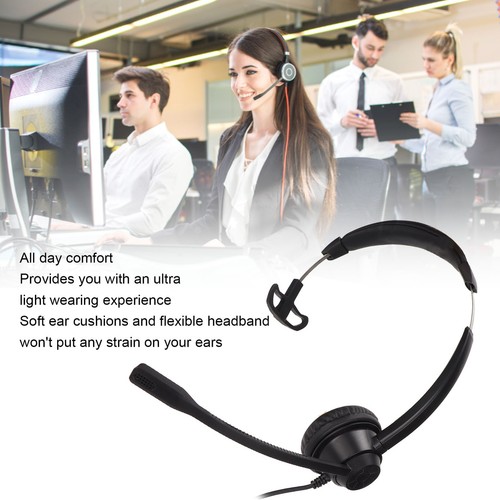 Telephone Headset Black Monaural Noise Cancelling Headphones With Mic Usb So SPC - Zdjęcie 9 z 12