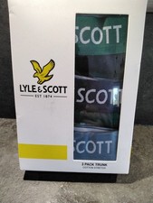 Image of Lyle & Scott 2XL 3 Pack Mixed Colours Boxer Trunks Cotton Stretch Gift Boxed