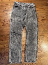 Vintage Wrangle 13MWZHK Jeans Men 33x34 tag Black Acid Wash Cowboy 70  s/80s USA