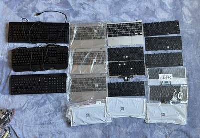 Large Laptop Keyboard & Chromebook Parts Lot   Dell, HP, Chromebook, USB Keybo