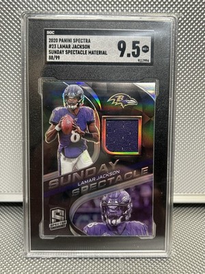 2020 Panini Spectra - Sunday Spectacle Lamar Jackson #23 88/99 (MEM) Player-worn