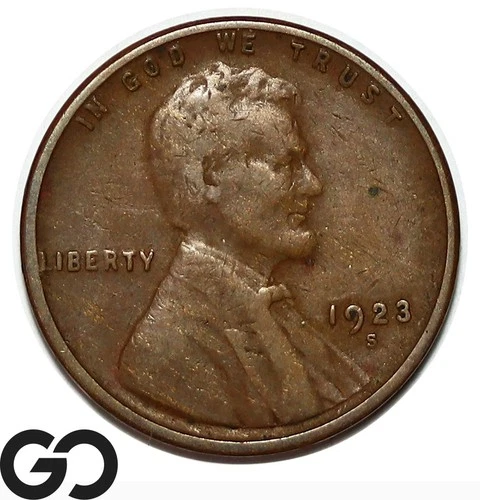 1923-S Lincoln Cent Wheat Penny XF+, Better Date