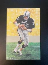 Fred Biletnikoff Raiders unsigned Goal Line Art Card with slight corner tip wear