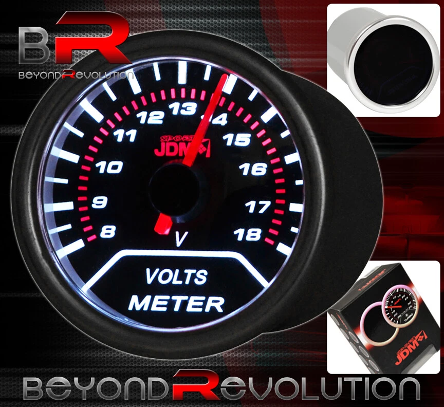 Tacómetro con soporte de cápsula de carbono doble de 52 mm medidor de relación dial LED brillante Foto 3 de 3