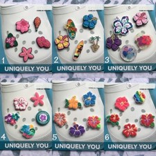 Crocs Handmade jibbitz 5pc Hawaiian blossom tropical flower shoe charms set