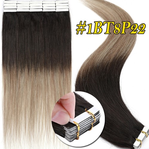 Cinta invisible en ruso Remy extensión de cabello 100 % humano 200 g trama de piel balayage - Imagen 27 de 64