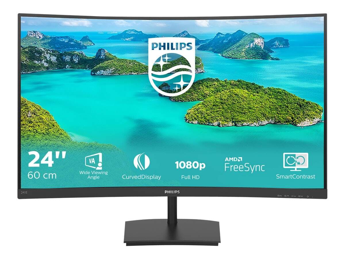 Philips E-Line 241E1SCA 59,9 см (23,6) FHD VA Изогнутый монитор 16:9 HDMI/VGA с диагональю экрана 4 мс