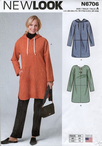 New Look N6706 Over-the-Head Poncho Style Jacken mit Kapuze, Toggles Gr. XS-XXL