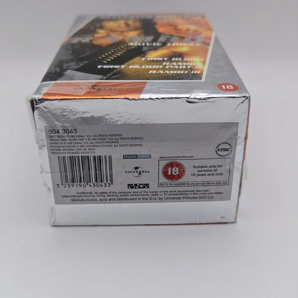 Rambo Trilogy VHS Box Set New and Sealed Video Tape Sylvester Stallone - Image 4 of 4