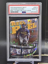 2023 Bowman's Best Jackson Chourio RR-15 Reel to Reel Lava /50 PSA 10