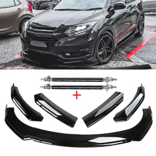 Front Bumper Lip Body Kit Spoiler Splitter Glossy Black For Honda HRV HR-V
