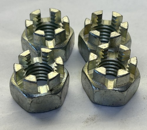 M12-1.75mm CASTLE SLOTTED NUT HEX ZINC PLATED STEEL Grade 8 Qty.4 (23D111)