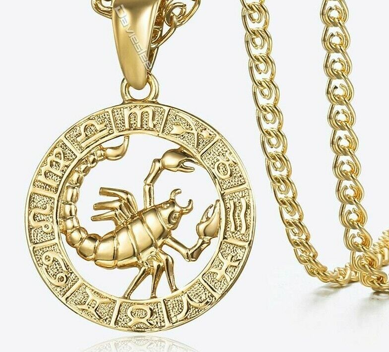 Scorpio Pendant - Zodiac Necklace in Silver and Gold