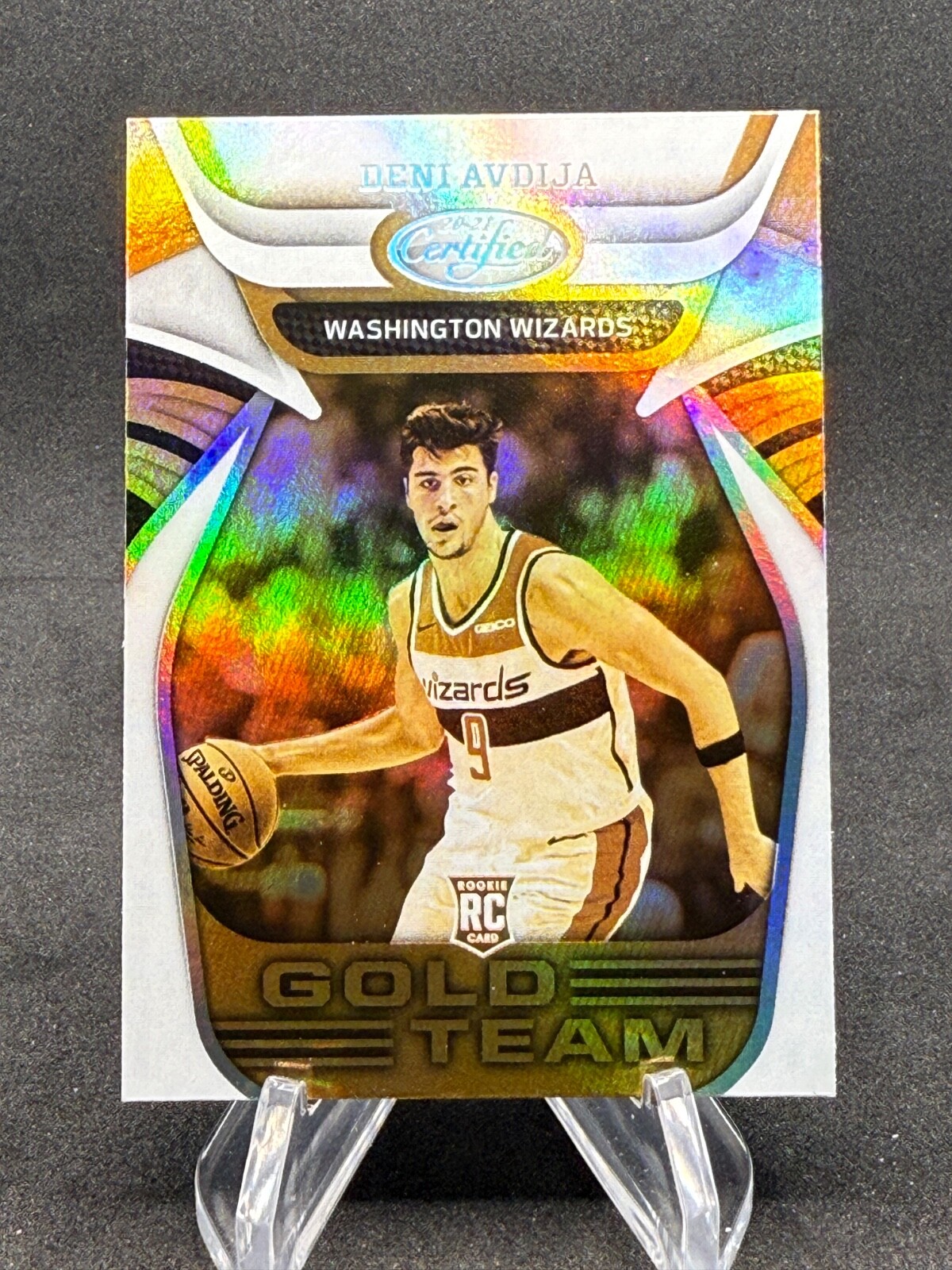 Deni Avdija 2020-2021 Certified Gold Team Rookie #9 Washington Wizards RC