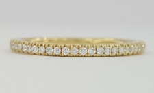14K Yellow Gold Half Circle Round Diamond Wedding Band 0.15 ct 1.7mm Rtl 895