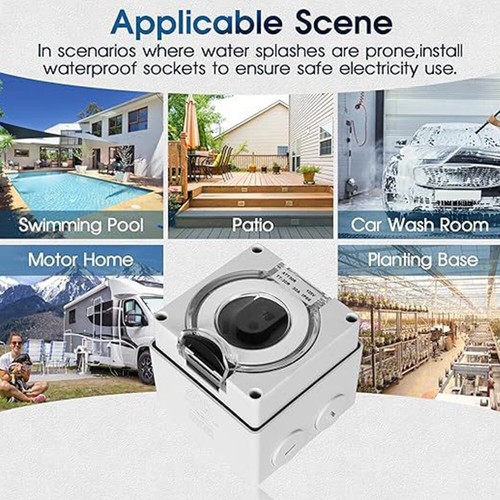 Convenient 50Amp RV Power Outlet Box Waterproof Design 125/250V NEMA