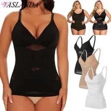Women Belly Control Shapewear Body Shaper Compression Mesh Tank Stretch Cami Top