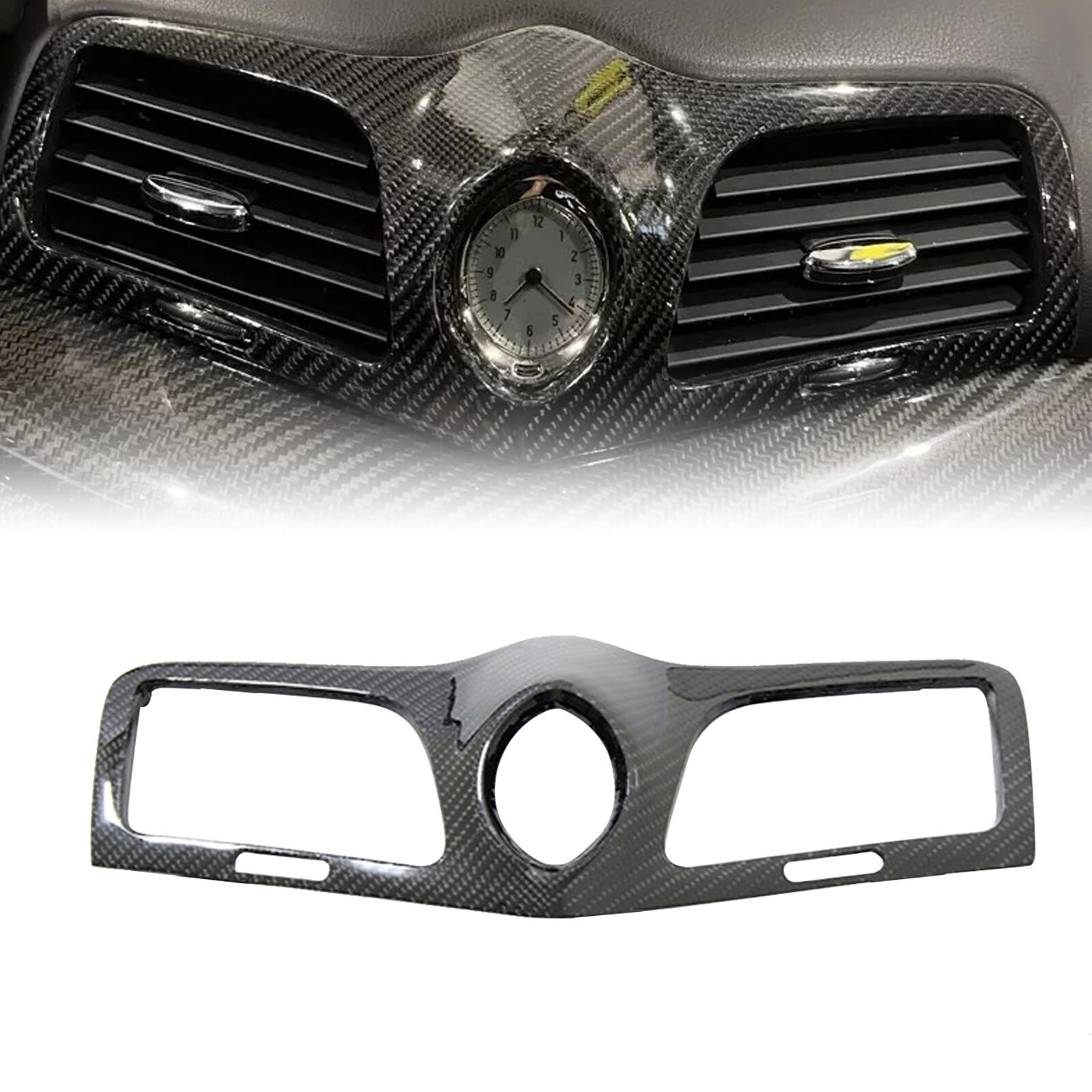 Carbon Fiber Console Clock Vent Panel Cover Trim for Maserati GranTurismo 08-17
