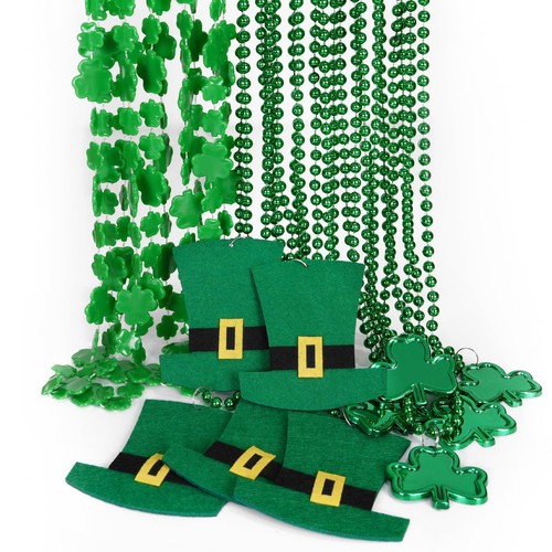 15 Pack St Patricks Day Beads Necklaces,St Patricks Day Accessories For Party Fa