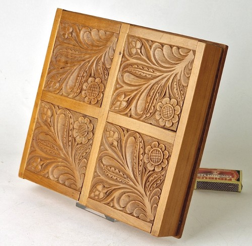 Seltene große Schatulle/ Box, Holz, handgeschnitzt, signiert, um 1950 P853 - Picture 14 of 14