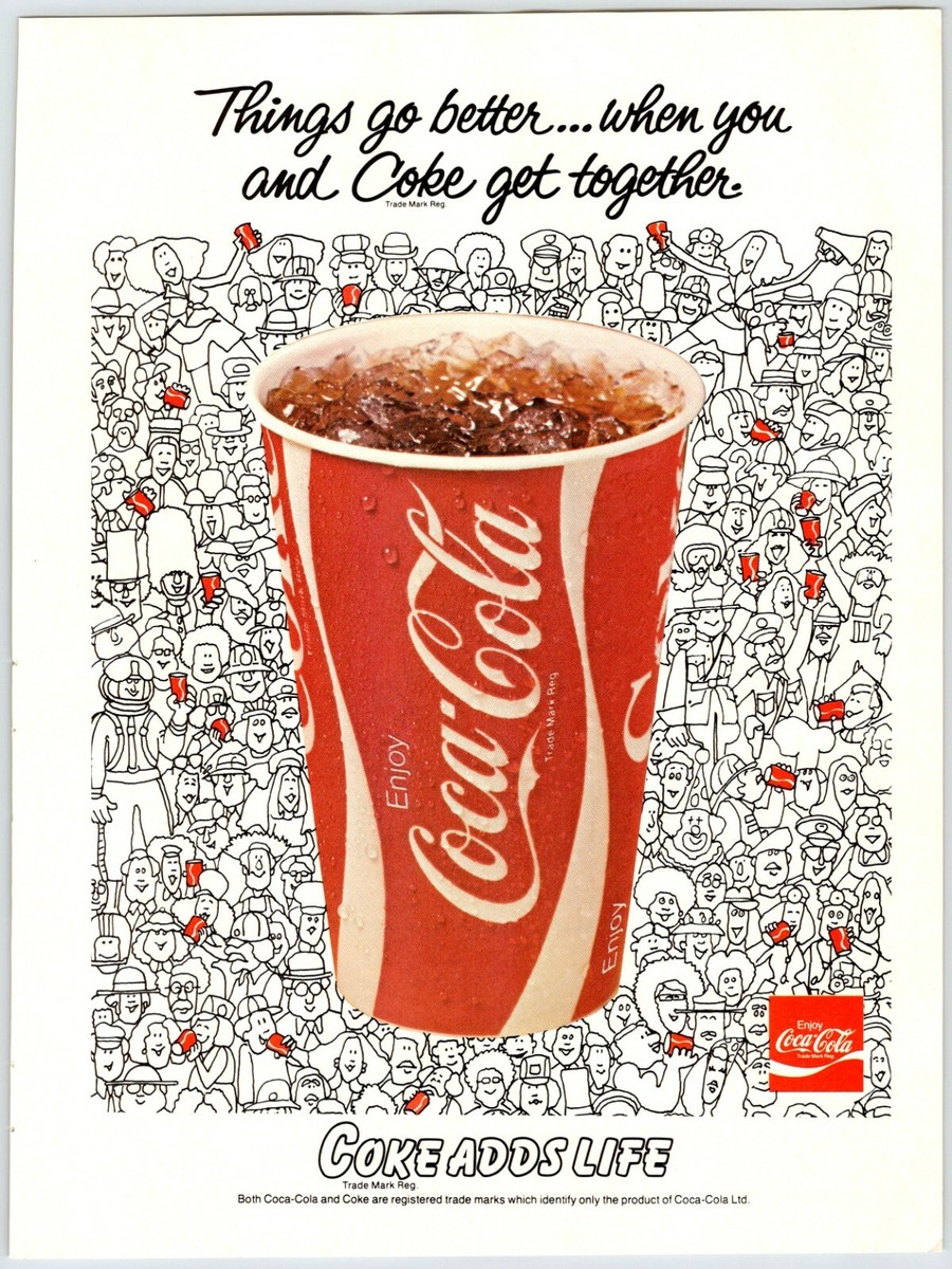 1979 COCA COLA COKE ADDS LIFE Vintage 1970's 8.5