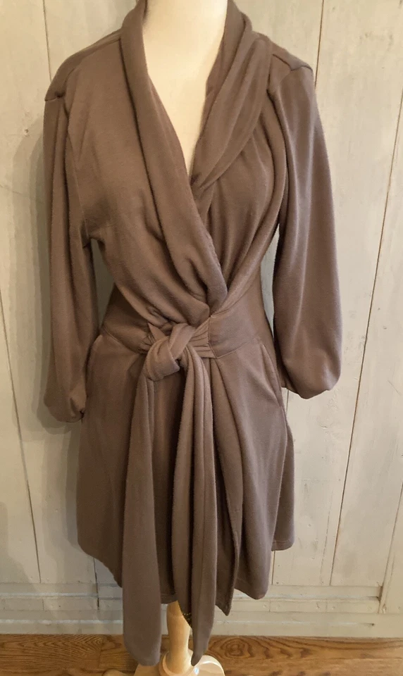 Soma Intimates women’s Robe Rayon Blend Jeweled Brown Knee Length Size-Lg Soft - Image 2 of 4