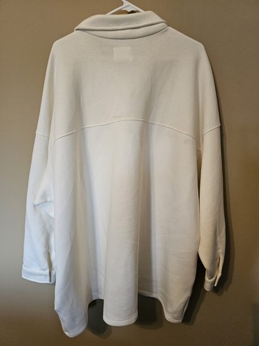 Women's Plus Size Stylus 3x Snap Up Shacket Ivory NWT - Picture 3 of 9