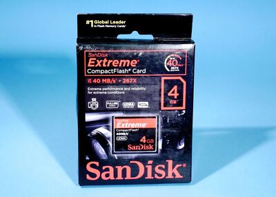 SanDisk 4GB UDMA Extreme Compact Flash Speicherkarte 40 MB/s 267X SDCFX-004G-X46