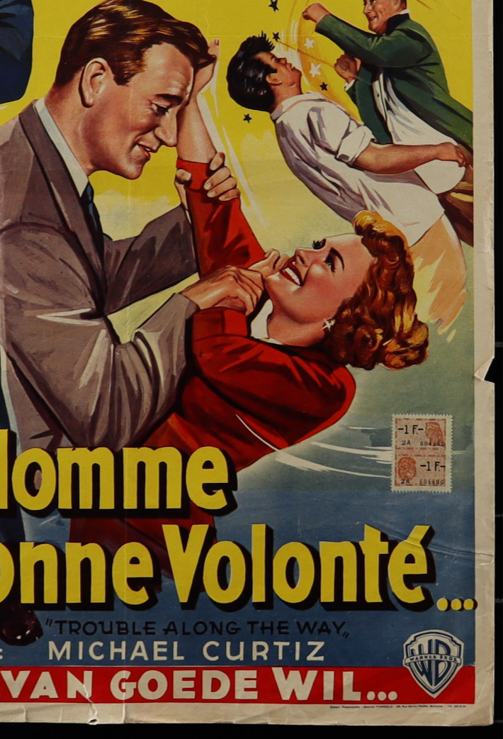 Trouble Along the Way (1953) Belgian movie poster John Wayne